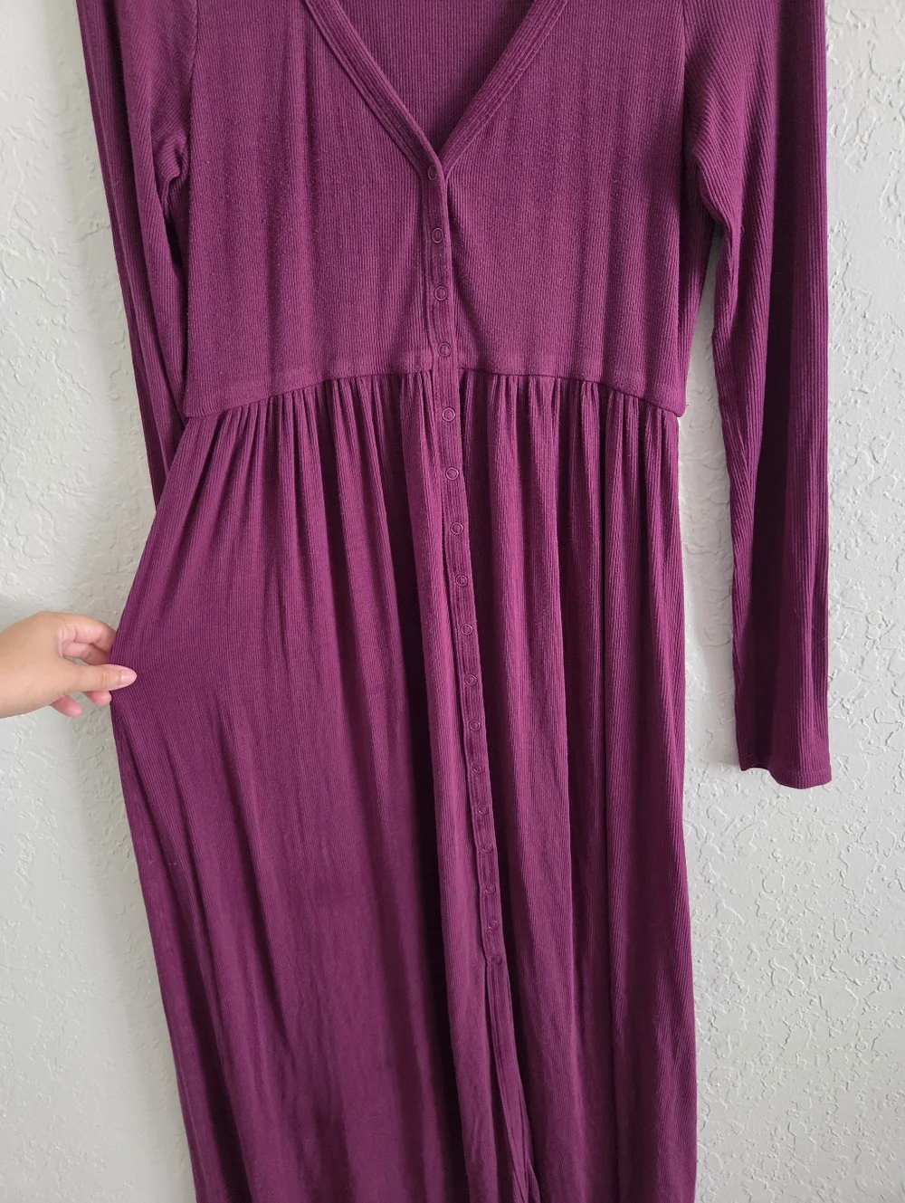 Hatch The Sofest Rib Nursing Dress Maternity Stretchy Long Sleeve - Picture 6 of 8